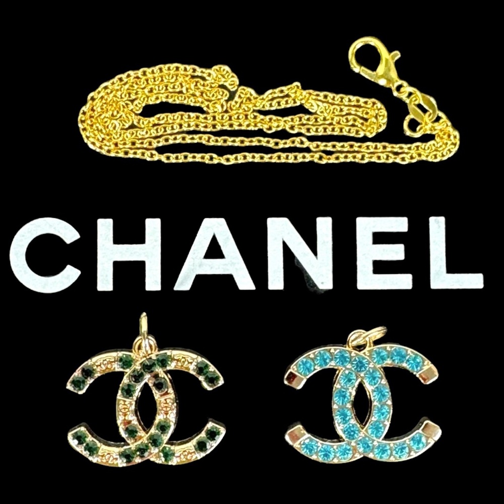 Chanel CC Charm Large - Authentic Charm with Unbranded Gold-tone Chain